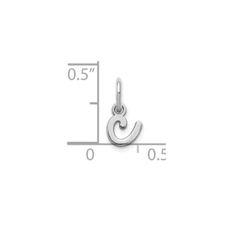 14k White Gold Lower Case Letter C Initial Charm