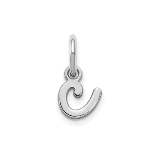 14k White Gold Lower Case Letter C Initial Charm