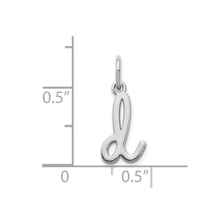 14k White Gold Lower Case Letter D Initial Charm