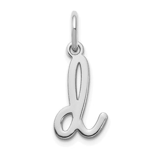14k White Gold Lower Case Letter D Initial Charm