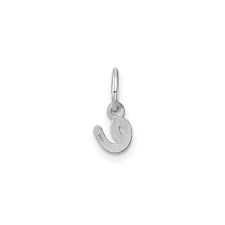 14k White Gold Lower Case Letter E Initial Charm