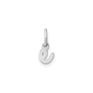 14k White Gold Lower Case Letter E Initial Charm