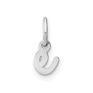 14k White Gold Lower Case Letter E Initial Charm