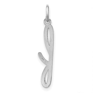 14k White Gold Lower Case Letter F Initial Charm