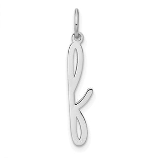 14k White Gold Lower Case Letter F Initial Charm