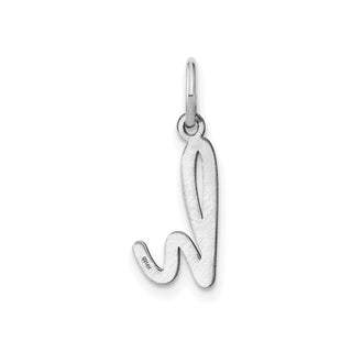 14k White Gold Lower Case Letter H Initial Charm