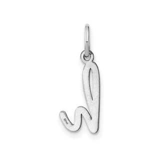 14k White Gold Lower Case Letter H Initial Charm