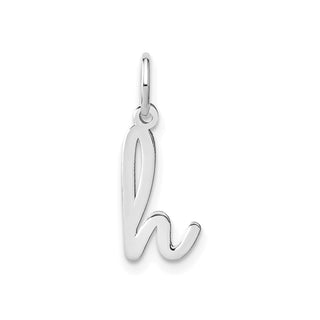 14k White Gold Lower Case Letter H Initial Charm
