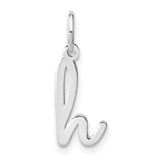 14k White Gold Lower Case Letter H Initial Charm