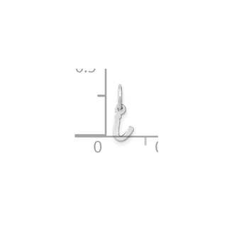 14k White Gold Lower Case Letter I Initial Charm