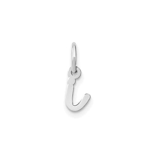 14k White Gold Lower Case Letter I Initial Charm