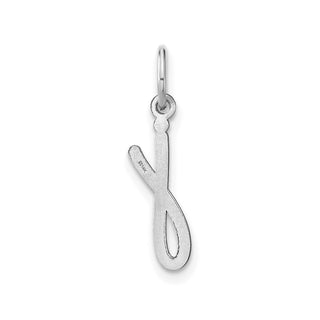 14k White Gold Lower Case Letter J Initial Charm
