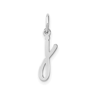 14k White Gold Lower Case Letter J Initial Charm