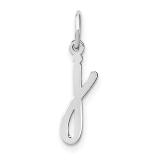 14k White Gold Lower Case Letter J Initial Charm