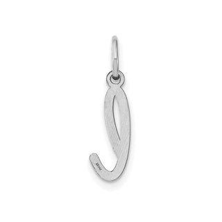 14k White Gold Lower Case Letter L Initial Charm