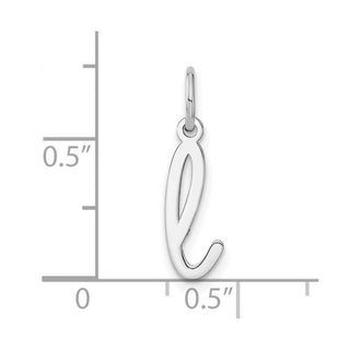 14k White Gold Lower Case Letter L Initial Charm
