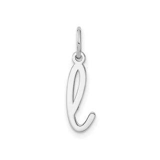 14k White Gold Lower Case Letter L Initial Charm