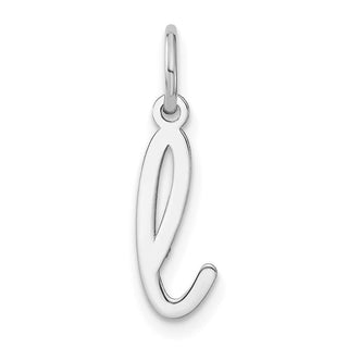 14k White Gold Lower Case Letter L Initial Charm