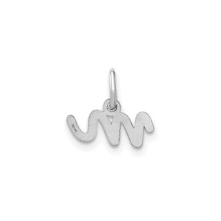 14k White Gold Lower Case Letter M Initial Charm