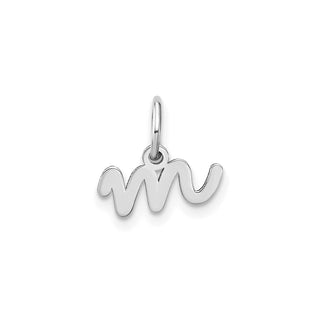 14k White Gold Lower Case Letter M Initial Charm