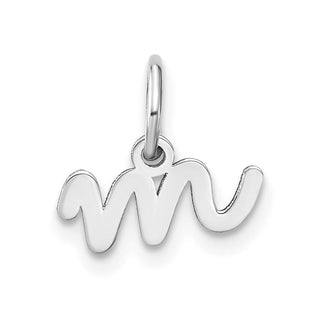 14k White Gold Lower Case Letter M Initial Charm