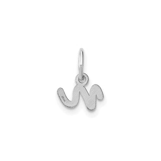14k White Gold Lower Case Letter N Initial Charm