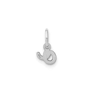 14k White Gold Lower Case Letter O Initial Charm