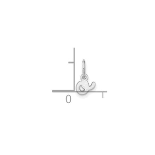 14k White Gold Lower Case Letter O Initial Charm