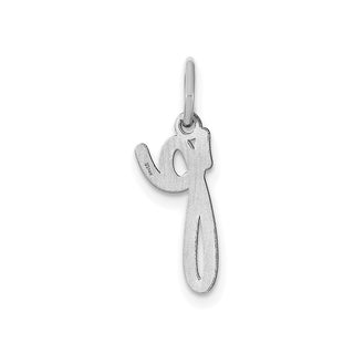 14k White Gold Lower Case Letter P Initial Charm