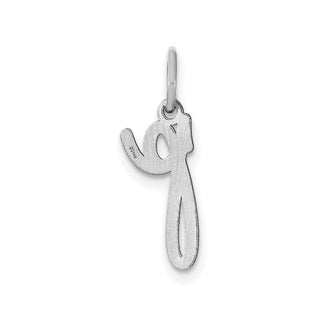 14k White Gold Lower Case Letter P Initial Charm