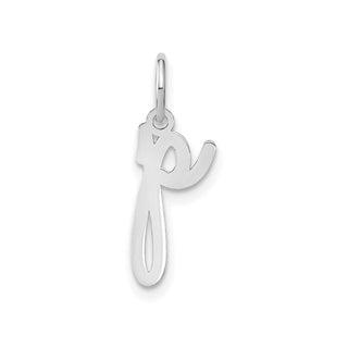 14k White Gold Lower Case Letter P Initial Charm