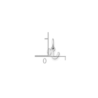 14k White Gold Lower Case Letter R Initial Charm
