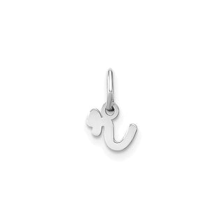 14k White Gold Lower Case Letter R Initial Charm