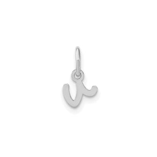14k White Gold Lower Case Letter V Initial Charm