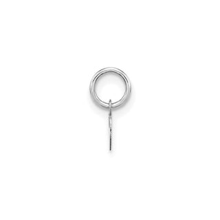 14k White Gold Lower Case Letter W Initial Charm