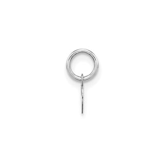 14k White Gold Lower Case Letter W Initial Charm