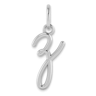 14k White Gold Lower Case Letter Z Initial Charm