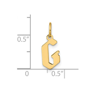 14k Yellow Gold Letter G Initial Charm XNA1335Y/G