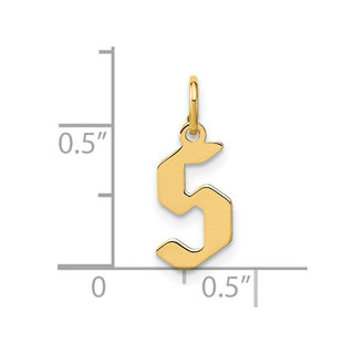 14k Yellow Gold Letter S Initial Charm XNA1335Y/S