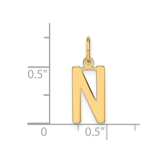 14k Yellow Gold Letter N Initial Charm XNA1336Y/N