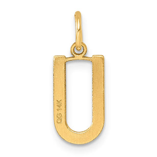 14k Yellow Gold Letter U Initial Charm XNA1336Y/U