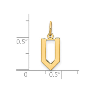 14k Yellow Gold Letter V Initial Charm XNA1336Y/V