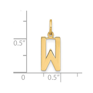 14k Yellow Gold Letter W Initial Charm XNA1336Y/W