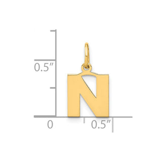 14k Yellow Gold Letter N Initial Charm XNA1337Y/N