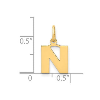 14k Yellow Gold Letter N Initial Charm XNA1337Y/N