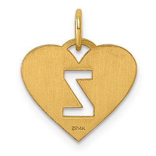 14k Yellow Gold Initial Letter Z Initial Heart Charm