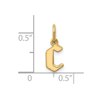 14k Yellow Gold Lower Case Letter C Initial Charm XNA1383Y/C