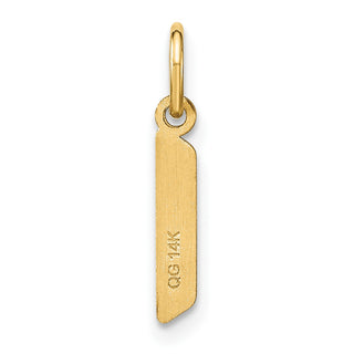 14k Yellow Gold Lowercase Letter L Initial Charm