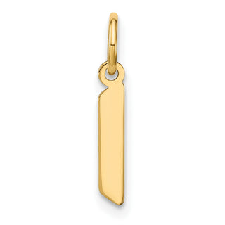 14k Yellow Gold Lowercase Letter L Initial Charm