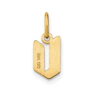14k Yellow Gold Lowercase Letter V Initial Charm XNA1383Y/V